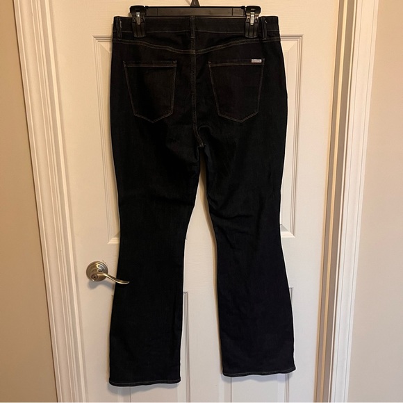 White House Black Market The Sculpt Skinny Flare Dark Wash High Rise Jeans - Picture 6 of 14